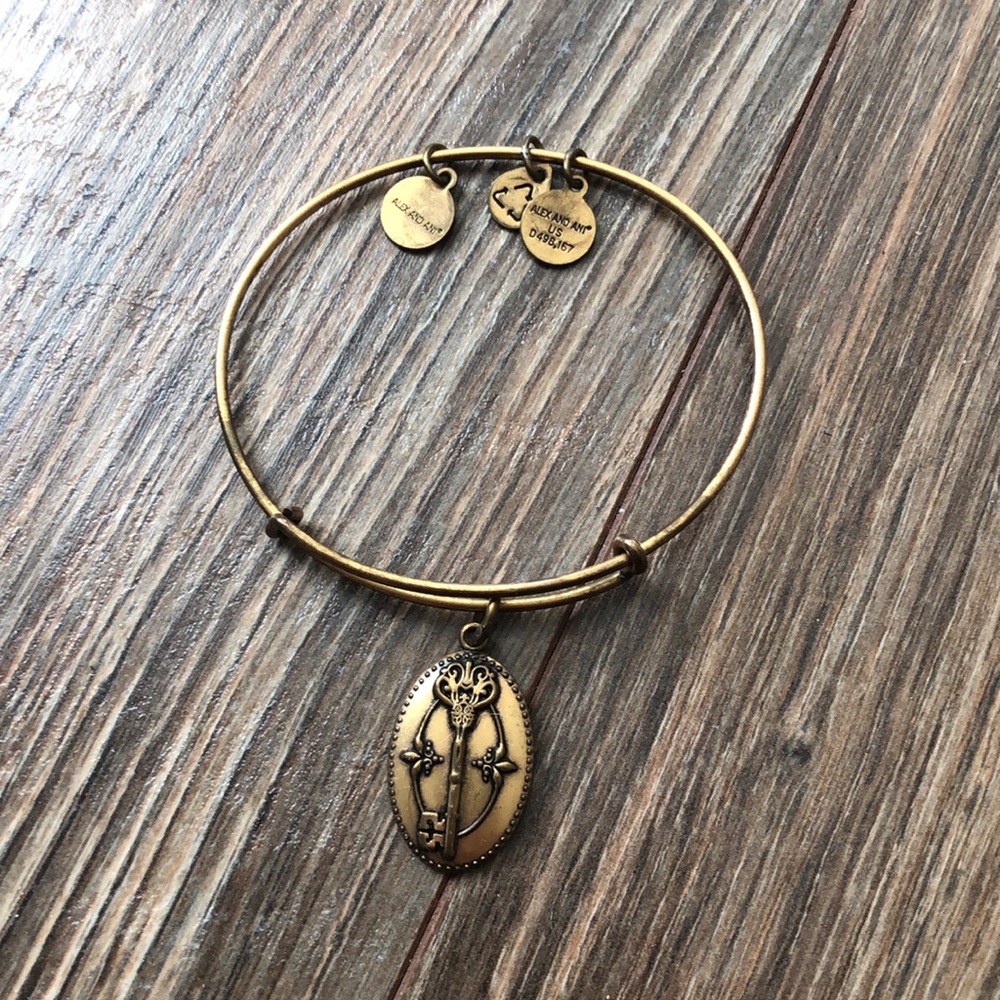 Gold Alex and Ani key to life